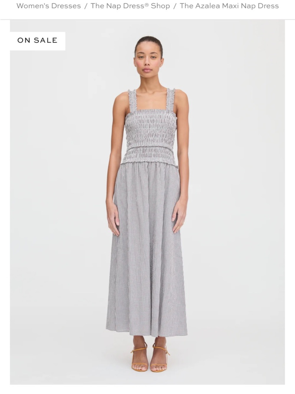 Hill House The Azalea Maxi Nap Dress in Brown and White Gingham
